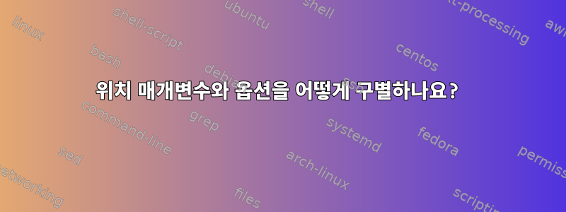 위치 매개변수와 옵션을 어떻게 구별하나요?