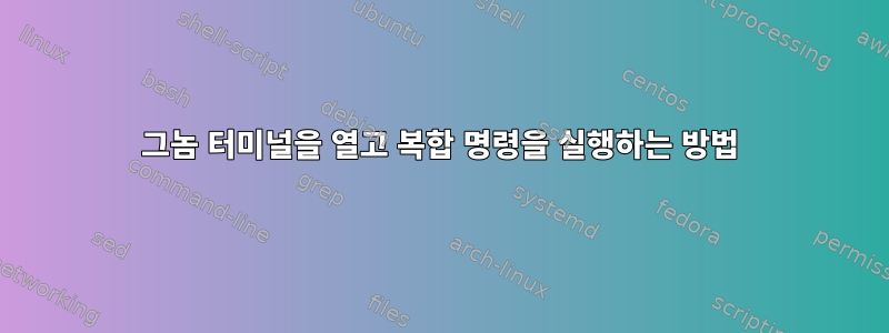 그놈 터미널을 열고 복합 명령을 실행하는 방법