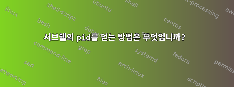 서브쉘의 pid를 얻는 방법은 무엇입니까?