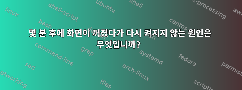 몇 분 후에 화면이 꺼졌다가 다시 켜지지 않는 원인은 무엇입니까?