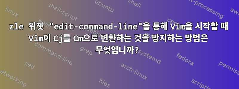 zle 위젯 "edit-command-line"을 통해 Vim을 시작할 때 Vim이 Cj를 Cm으로 변환하는 것을 방지하는 방법은 무엇입니까?