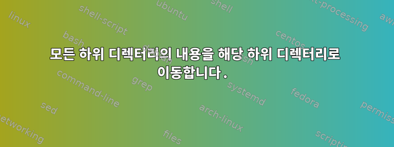 모든 하위 디렉터리의 내용을 해당 하위 디렉터리로 이동합니다.