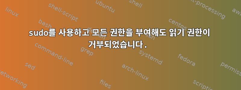 sudo를 사용하고 모든 권한을 부여해도 읽기 권한이 거부되었습니다.