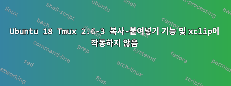 Ubuntu 18 Tmux 2.6-3 복사-붙여넣기 기능 및 xclip이 작동하지 않음