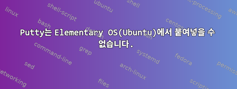 Putty는 Elementary OS(Ubuntu)에서 붙여넣을 수 없습니다.