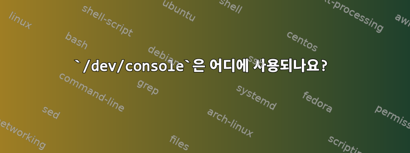 `/dev/console`은 어디에 사용되나요?