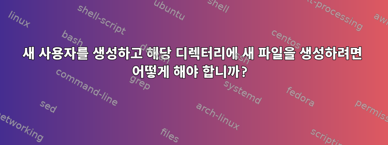 새 사용자를 생성하고 해당 디렉터리에 새 파일을 생성하려면 어떻게 해야 합니까?