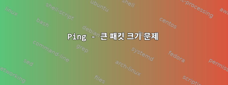 Ping - 큰 패킷 크기 문제