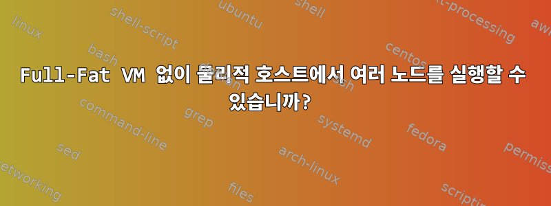 Full-Fat VM 없이 물리적 호스트에서 여러 노드를 실행할 수 있습니까?