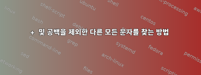 + 및 공백을 제외한 다른 모든 문자를 찾는 방법