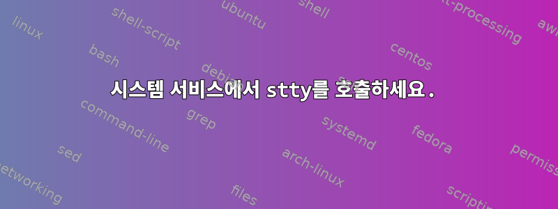 시스템 서비스에서 stty를 호출하세요.