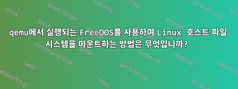 qemu에서 실행되는 FreeDOS를 사용하여 Linux 호스트 파일 시스템을 마운트하는 방법은 무엇입니까?