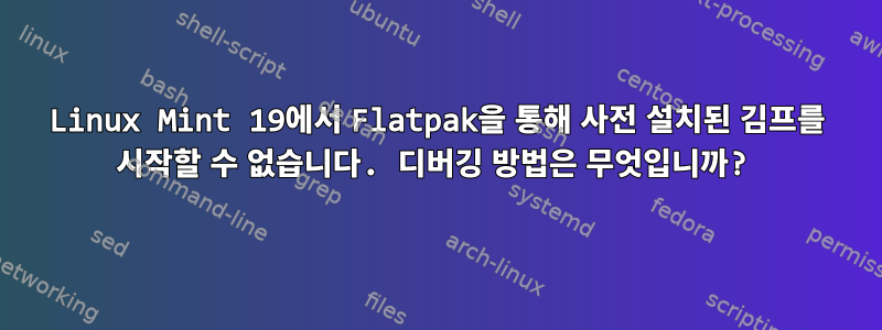 Linux Mint 19에서 Flatpak을 통해 사전 설치된 김프를 시작할 수 없습니다. 디버깅 방법은 무엇입니까?