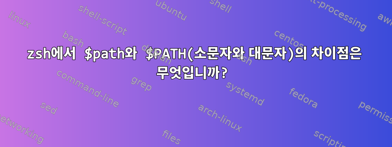 zsh에서 $path와 $PATH(소문자와 대문자)의 차이점은 무엇입니까?