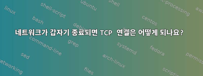 네트워크가 갑자기 종료되면 TCP 연결은 어떻게 되나요?