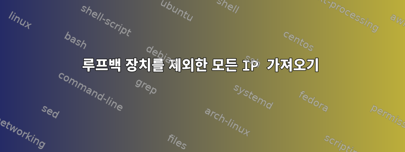 루프백 장치를 제외한 모든 IP 가져오기