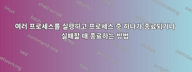 여러 프로세스를 실행하고 프로세스 중 하나가 종료되거나 실패할 때 종료하는 방법