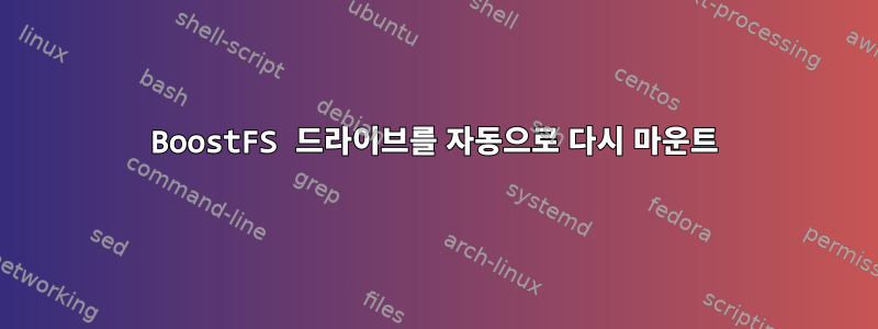 BoostFS 드라이브를 자동으로 다시 마운트