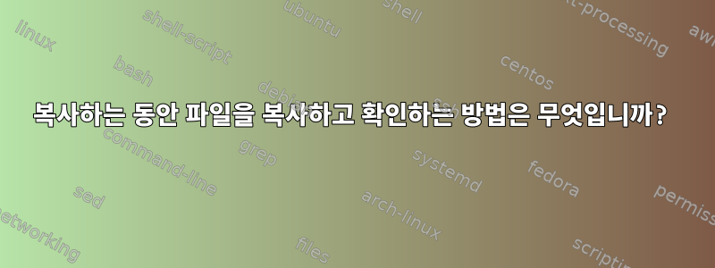 복사하는 동안 파일을 복사하고 확인하는 방법은 무엇입니까?