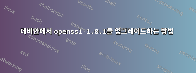 데비안에서 openssl 1.0.1을 업그레이드하는 방법