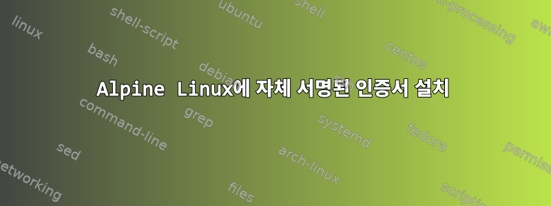 Alpine Linux에 자체 서명된 인증서 설치