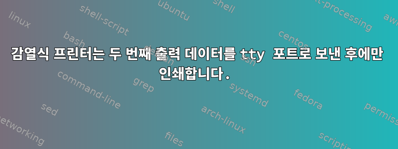 감열식 프린터는 두 번째 출력 데이터를 tty 포트로 보낸 후에만 인쇄합니다.