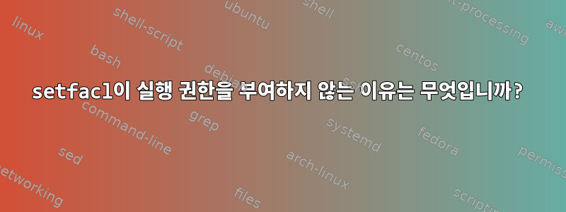 setfacl이 실행 권한을 부여하지 않는 이유는 무엇입니까?