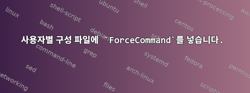 사용자별 구성 파일에 `ForceCommand`를 넣습니다.