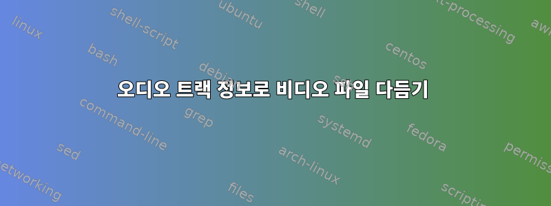 오디오 트랙 정보로 비디오 파일 다듬기