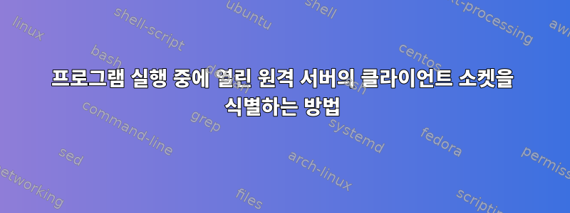 프로그램 실행 중에 열린 원격 서버의 클라이언트 소켓을 식별하는 방법