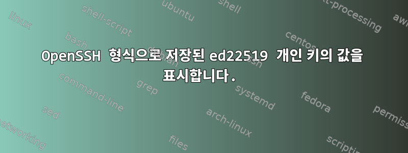 OpenSSH 형식으로 저장된 ed22519 개인 키의 값을 표시합니다.