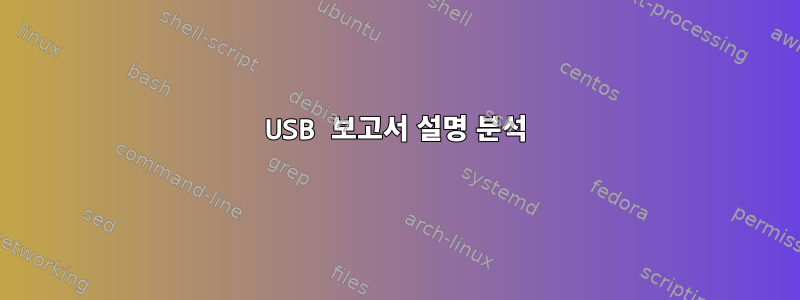 USB 보고서 설명 분석