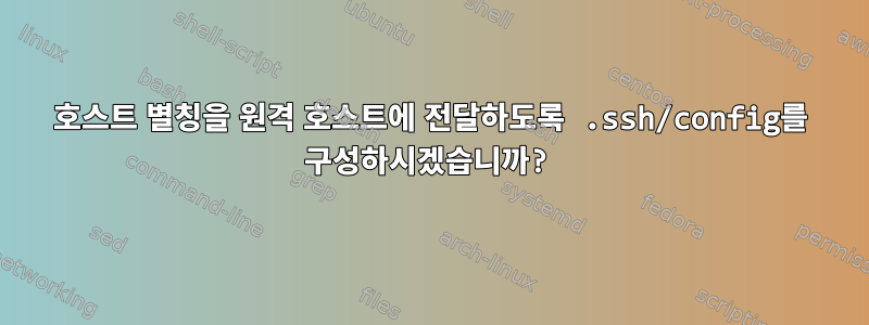 호스트 별칭을 원격 호스트에 전달하도록 .ssh/config를 구성하시겠습니까?