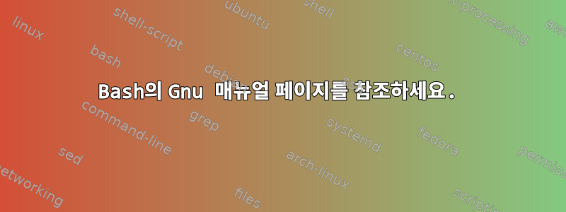 Bash의 Gnu 매뉴얼 페이지를 참조하세요.