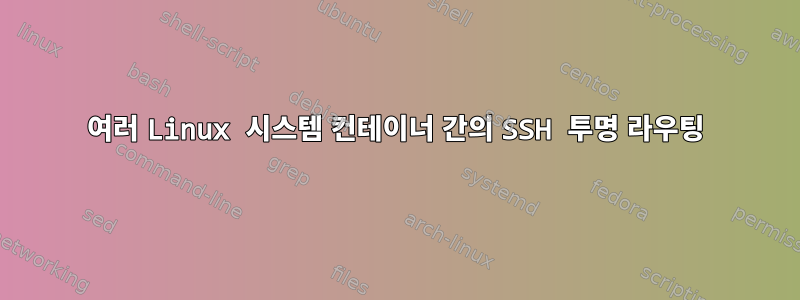 여러 Linux 시스템 컨테이너 간의 SSH 투명 라우팅