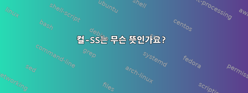 컬-SS는 무슨 뜻인가요?