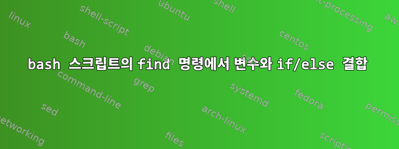 bash 스크립트의 find 명령에서 변수와 if/else 결합