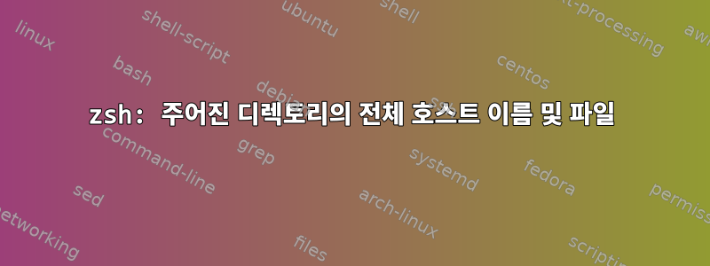 zsh: 주어진 디렉토리의 전체 호스트 이름 및 파일