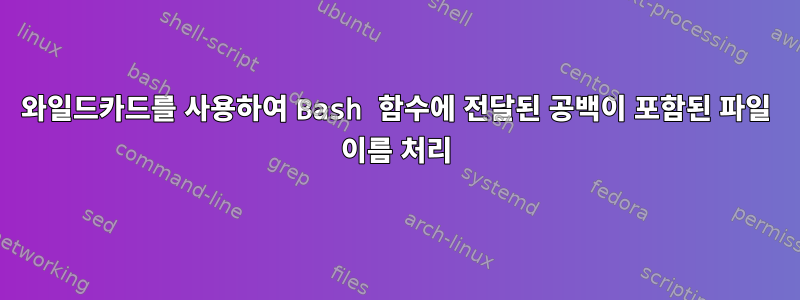 와일드카드를 사용하여 Bash 함수에 전달된 공백이 포함된 파일 이름 처리