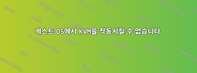 게스트 OS에서 KVM을 작동시킬 수 없습니다