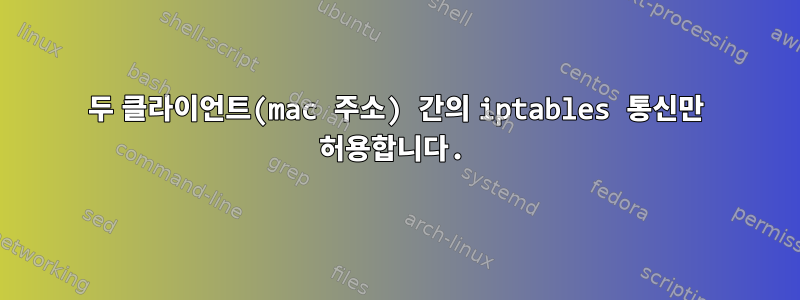 두 클라이언트(mac 주소) 간의 iptables 통신만 허용합니다.