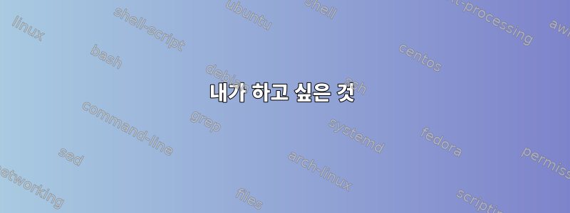 내가 하고 싶은 것