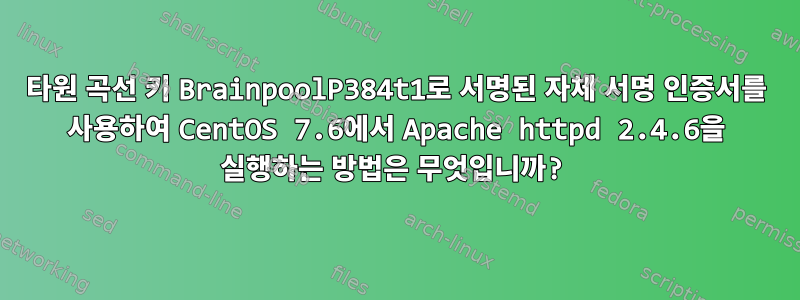 타원 곡선 키 BrainpoolP384t1로 서명된 자체 서명 인증서를 사용하여 CentOS 7.6에서 Apache httpd 2.4.6을 실행하는 방법은 무엇입니까?