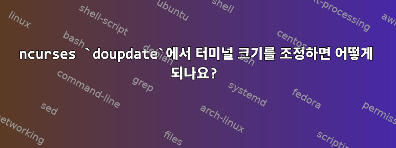 ncurses `doupdate`에서 터미널 크기를 조정하면 어떻게 되나요?