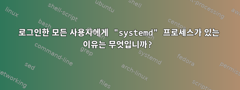 로그인한 모든 사용자에게 "systemd" 프로세스가 있는 이유는 무엇입니까?