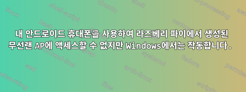 내 안드로이드 휴대폰을 사용하여 라즈베리 파이에서 생성된 무선랜 AP에 액세스할 수 없지만 Windows에서는 작동합니다.