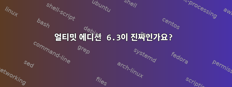 얼티밋 에디션 6.3이 진짜인가요?