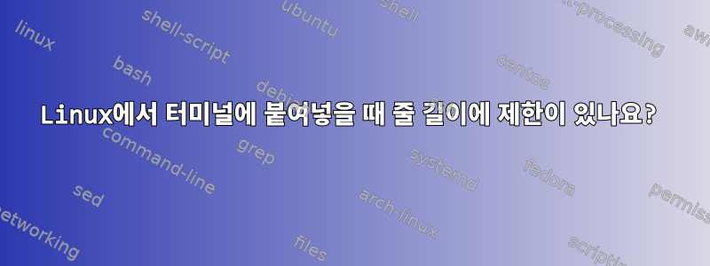 Linux에서 터미널에 붙여넣을 때 줄 길이에 제한이 있나요?