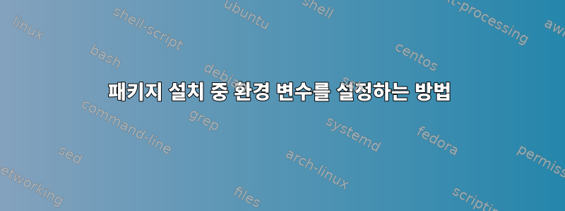 패키지 설치 중 환경 변수를 설정하는 방법