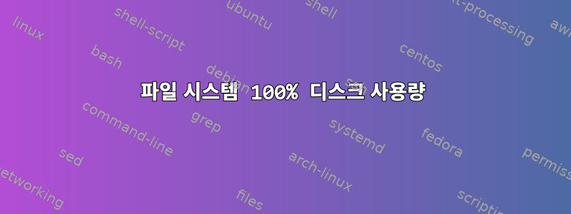 파일 시스템 100% 디스크 사용량